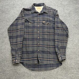 Redhead Flannel Shirt Men's LT Vintage 90s Navy/Tan Outdoors